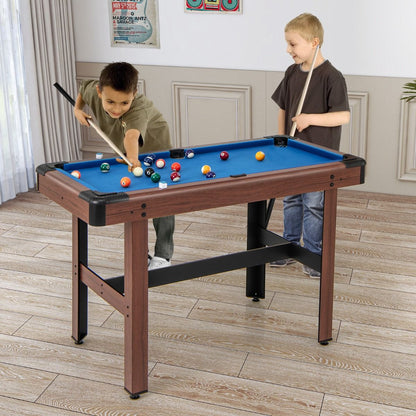 Table De Billard De 122 Cm En Bois Avec Jeu Complet De Boules 2 Queues De Billard 2 Craies Triangle Brosse Table Compacte Bleu/Vert