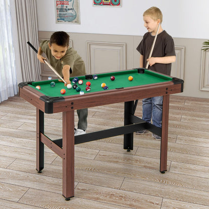 Table De Billard De 122 Cm En Bois Avec Jeu Complet De Boules 2 Queues De Billard 2 Craies Triangle Brosse Table Compacte Bleu/Vert