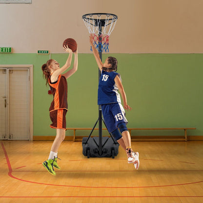 Panier De Basket-Ball Hauteur 260-305Cm Support De Basketball Mobile Avec Base Rechargeable 2 Roues Jante Résistants Aux Intempéries